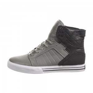 Supra SkyTop Höga Dam Grå Svarta | ZIYNA0476