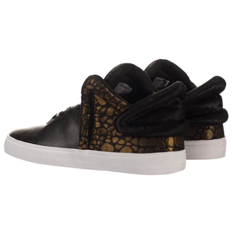 Supra Falcon Sneakers Dam Svarta Guld | OATWE7354