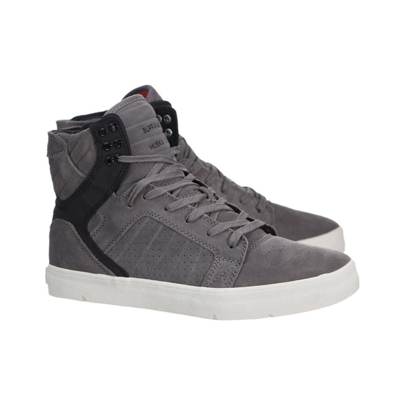 Supra SkyTop Höga Dam Grå Svarta | VPQDK3961