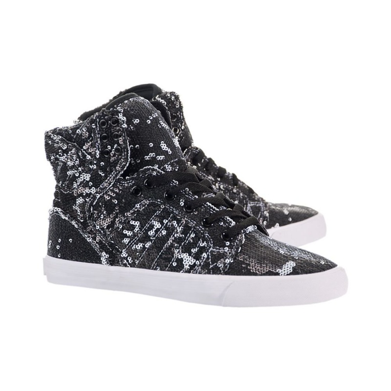 Supra SkyTop Höga Dam Svarta Vita | CZJWT0257