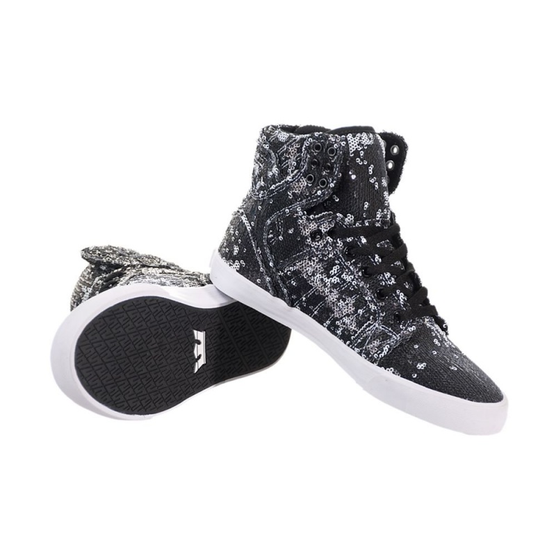 Supra SkyTop Höga Dam Svarta Vita | CZJWT0257