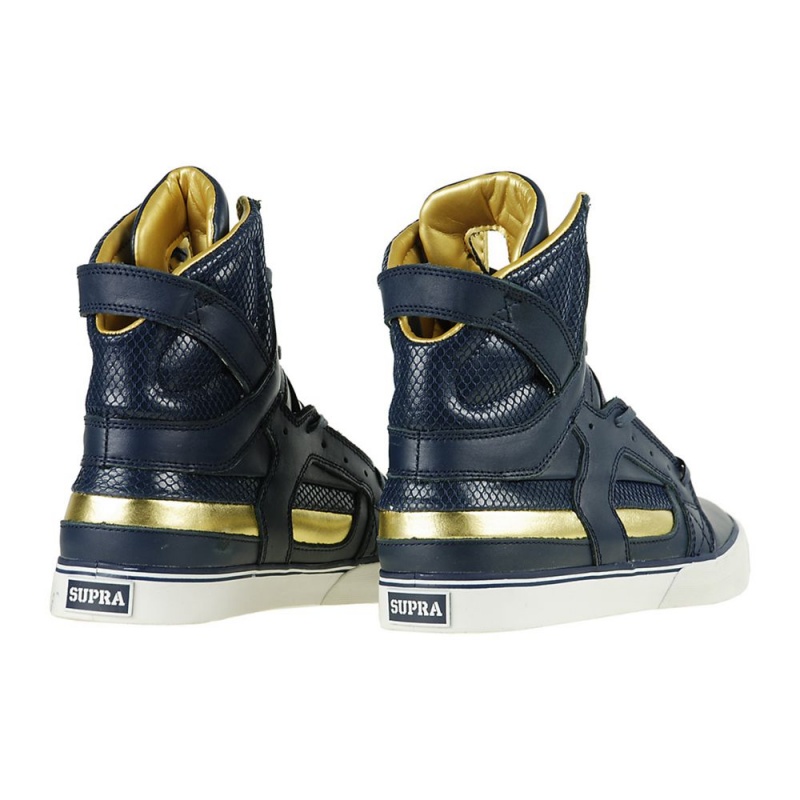 Supra SkyTop II Höga Dam Marinblå Guld | XABHW4832