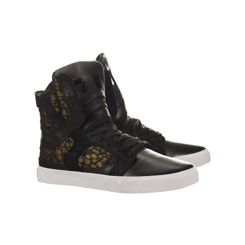 Supra SkyTop II Höga Dam Svarta Guld | PQSEL6537