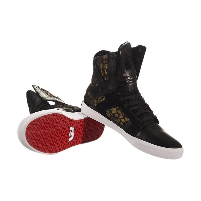 Supra SkyTop II Höga Dam Svarta Guld | PQSEL6537