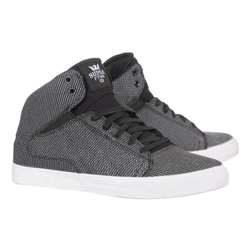 Supra Society Mid Skateskor Dam Svarta Vita | QAIKB7590